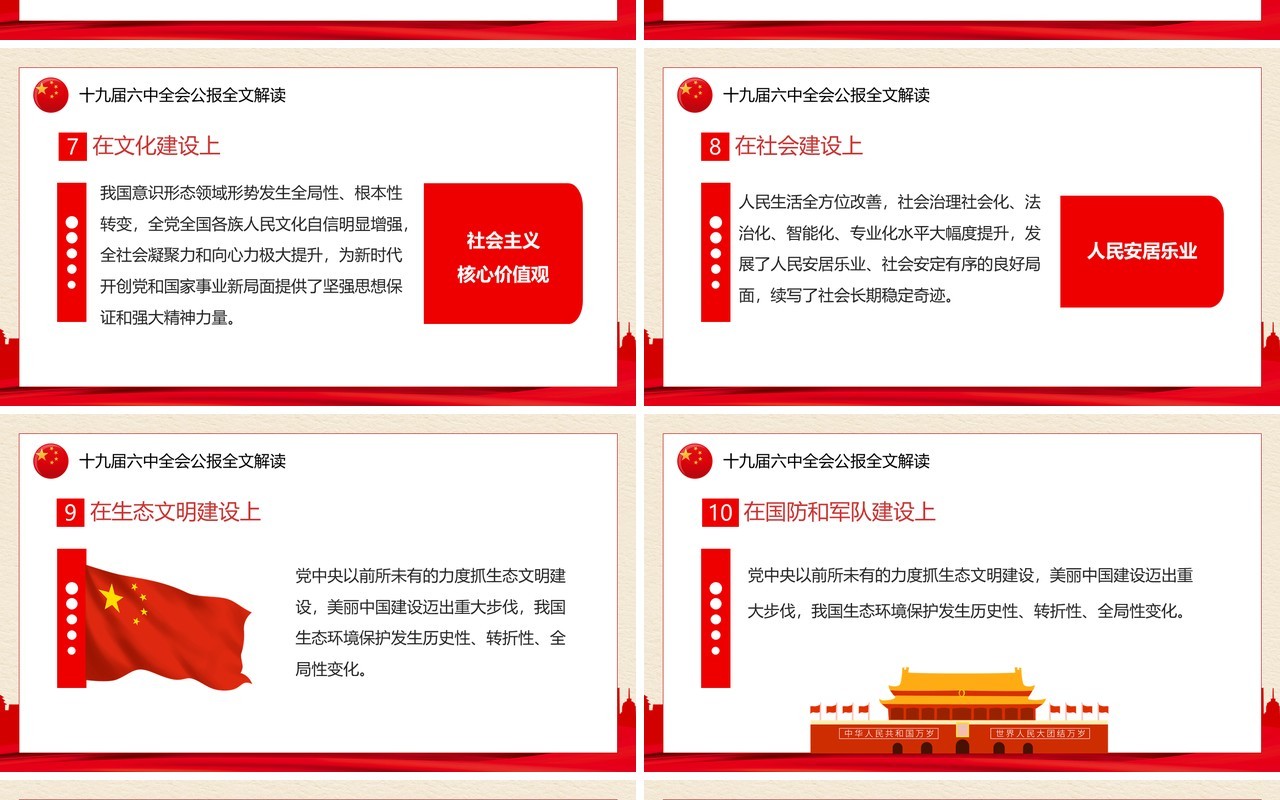 解读十九届六中全会公报PPT模板