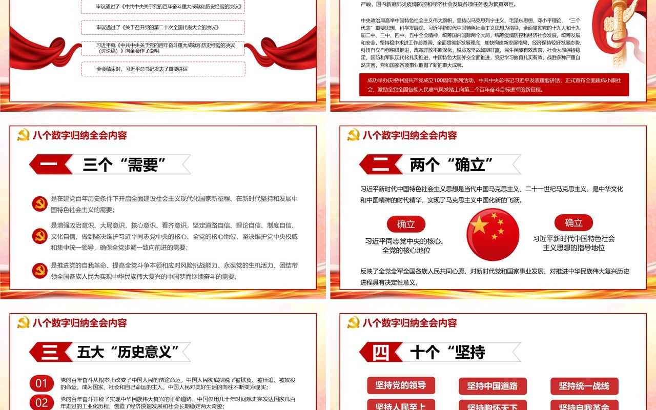 百年奋斗重大成就和历史经验通用PPT模板