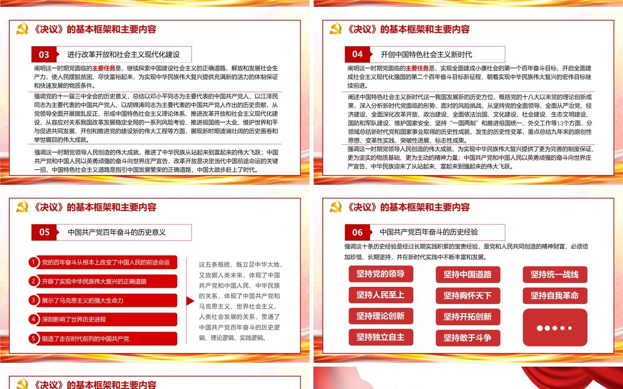 百年奋斗重大成就和历史经验通用PPT模板