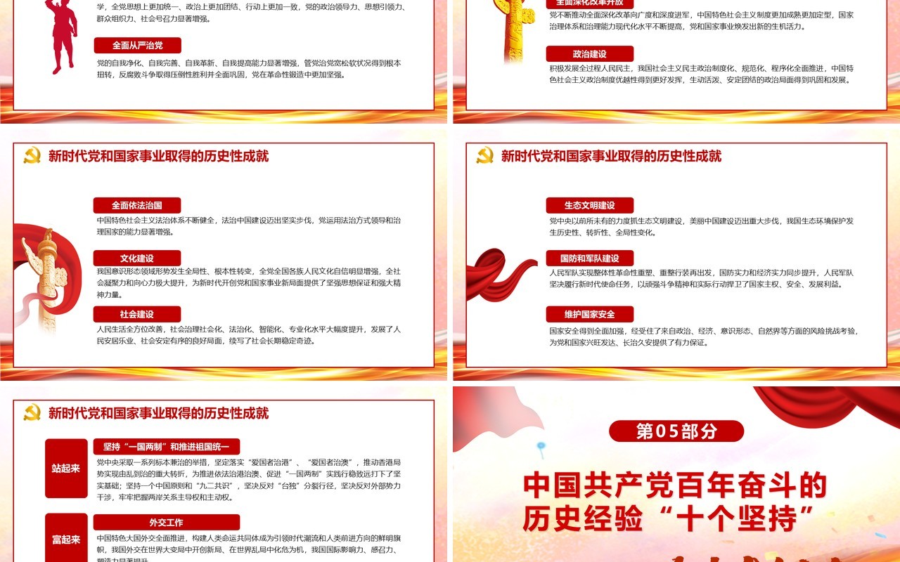 百年奋斗重大成就和历史经验通用PPT模板