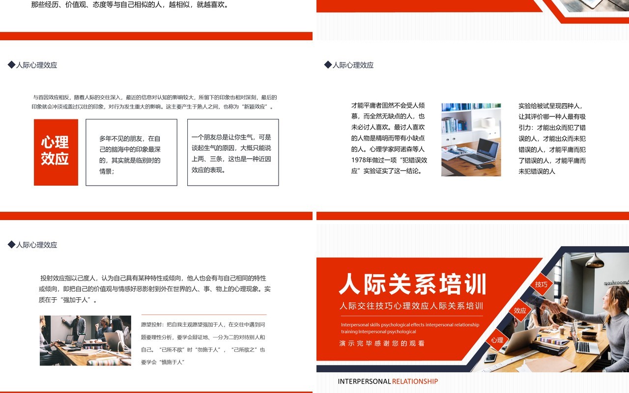 人际交往技巧心理效应人际关系培训动态PPT模板