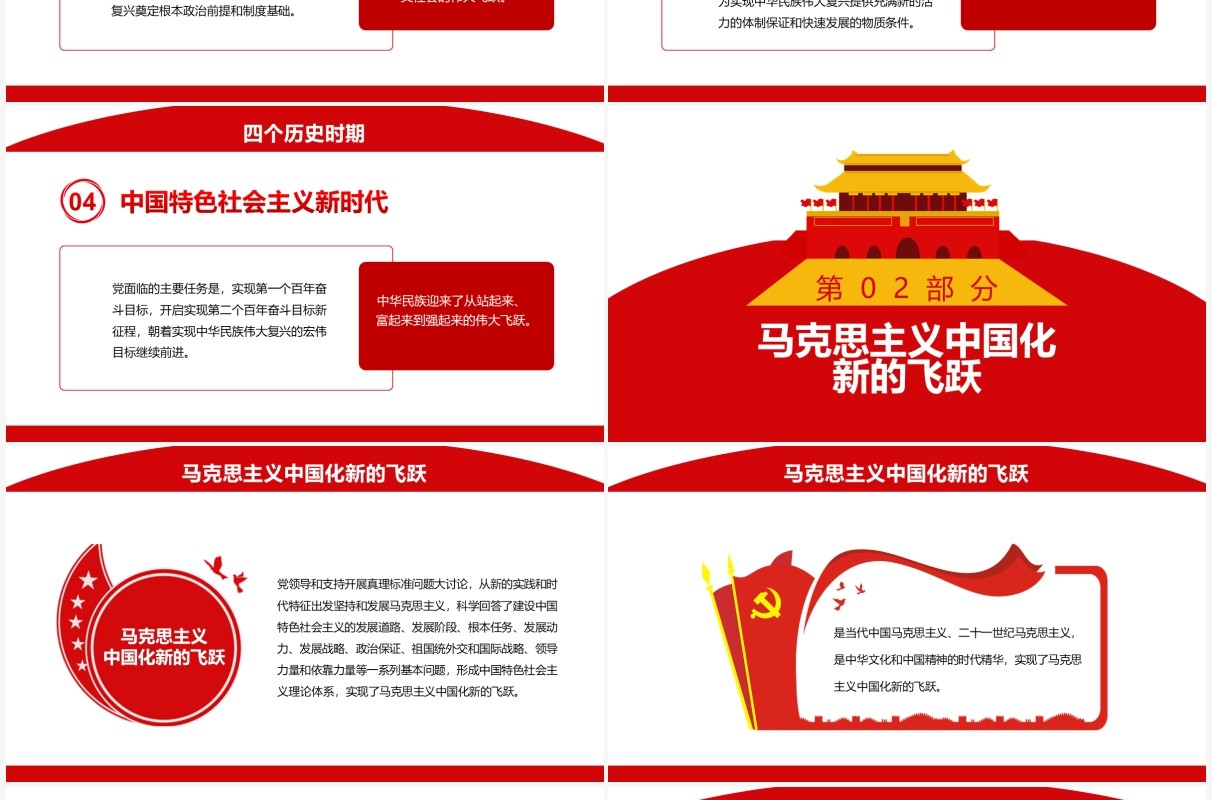 红色简约第三个历史决议学什么怎么学PPT模板