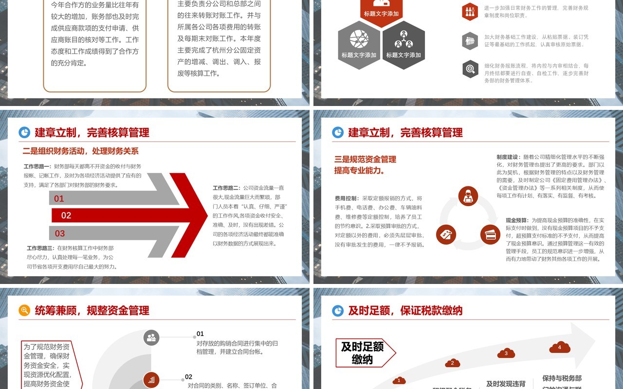 2022简约商务风公司企业财务部工作总结计划PPT模板