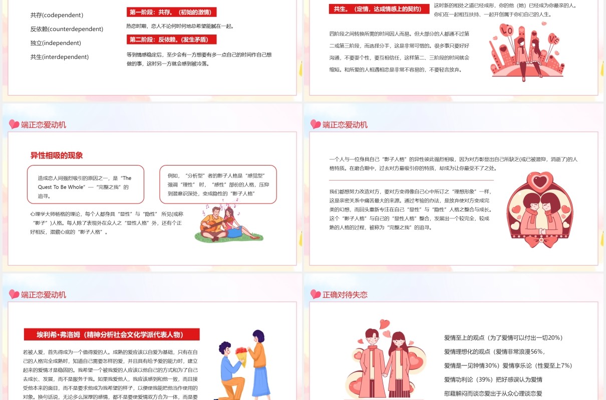 大学生恋爱心理端正恋爱动机正确对待失恋动态PPT模板