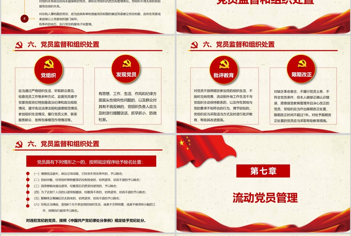 中国共产党党员教育管理工作条例党员学习PPT模板含讲稿