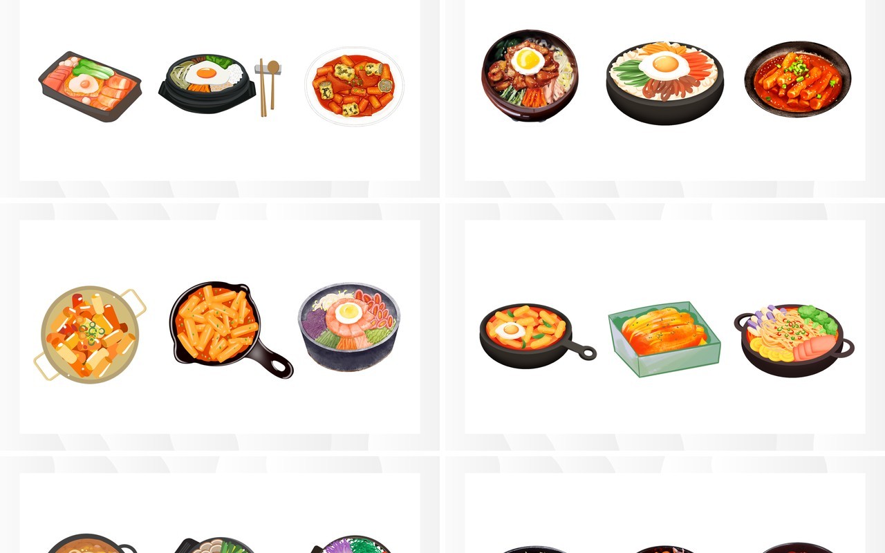 韩式美食元素PPT素材合集