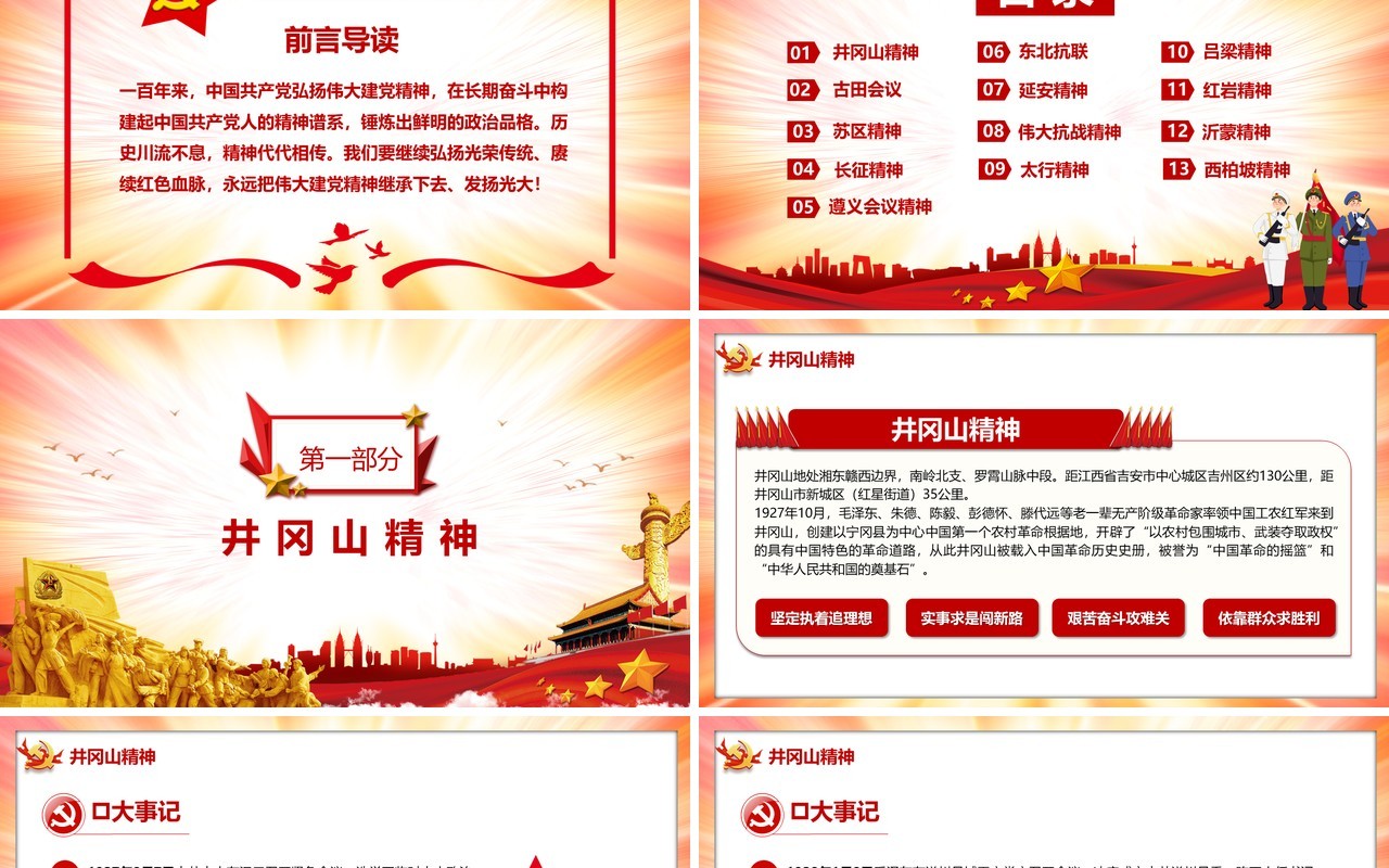 新民主主义革命时期中国精神谱系PPT模板