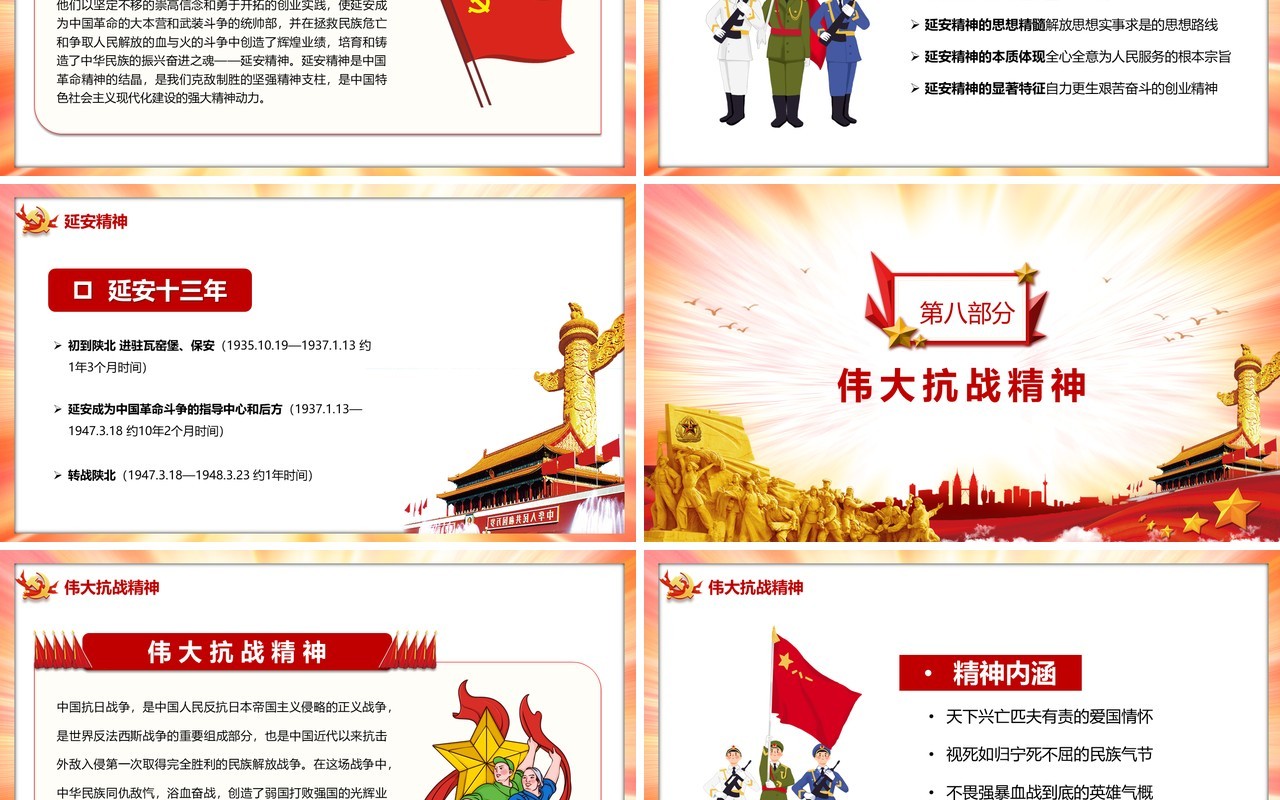 新民主主义革命时期中国精神谱系PPT模板