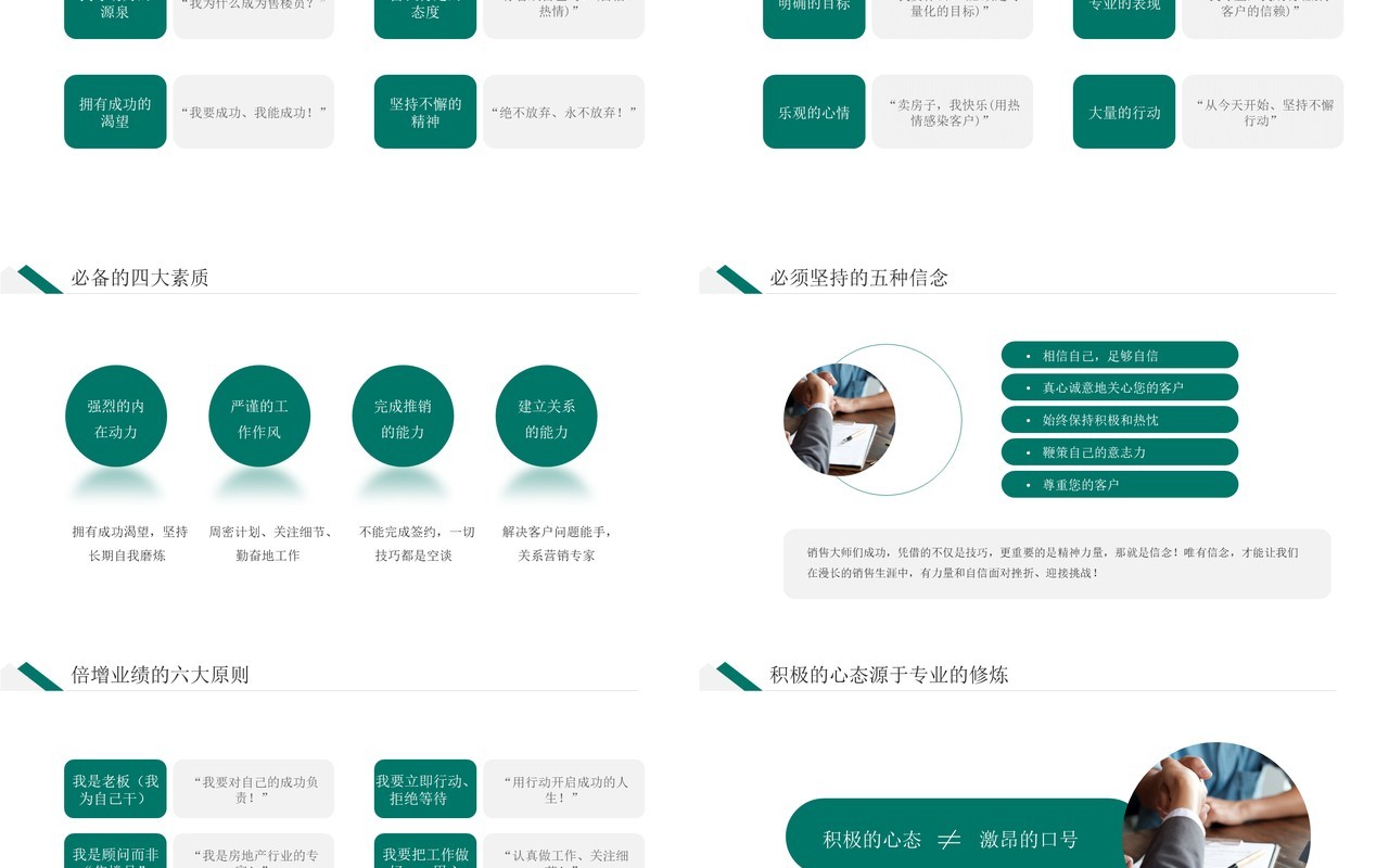绿色简约风房地产销售培训PPT模板