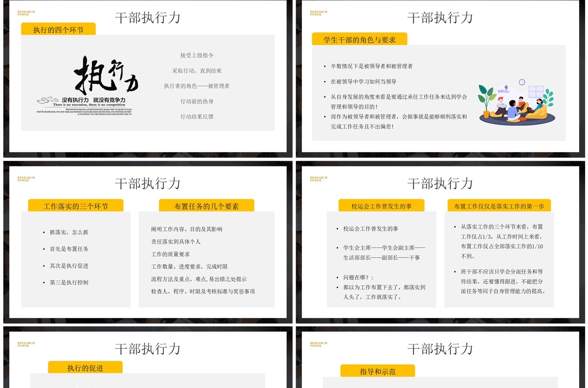 黄色简约风优秀学生干部培训PPT模板