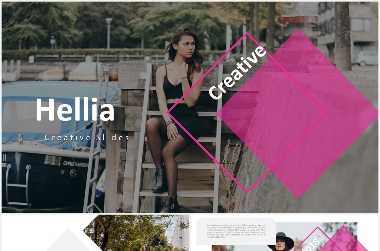多套色系公司宣传图片排版国外PPT模板hellia powerpoint