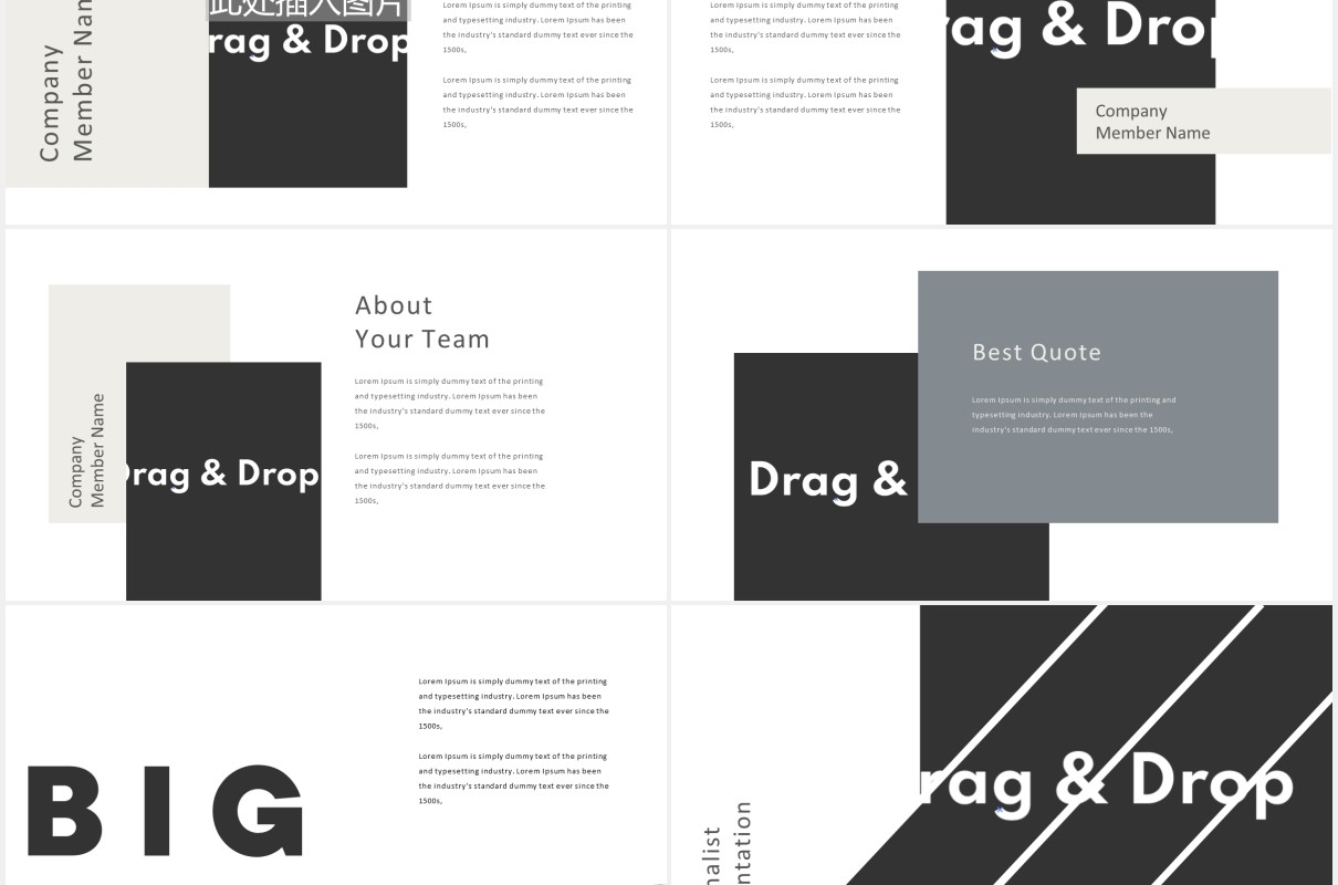简约极简图片版式设计展示PPT模板Mytemp - Minimal Presentation Template