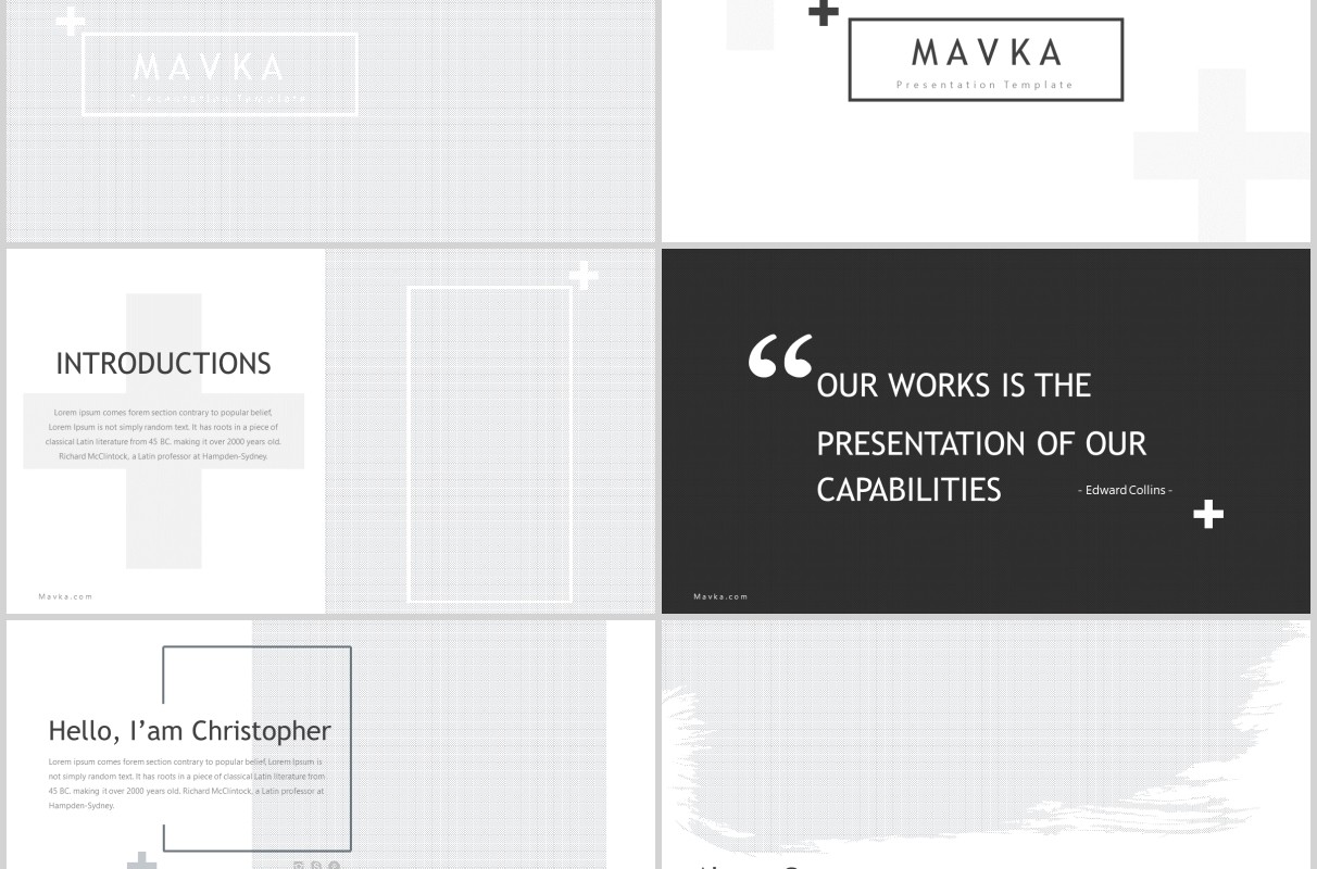 高端时尚公司简介项目计划书PPT模板版式设计Mavka Powerpoint Template