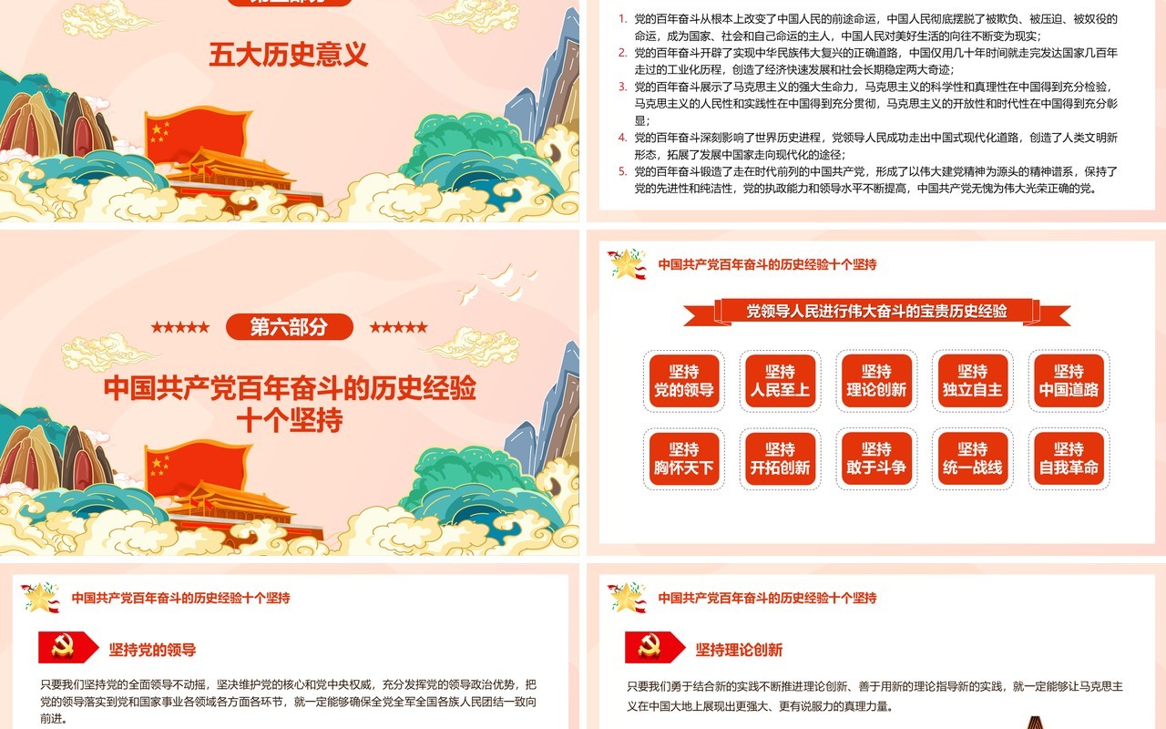 百年奋斗重大成就和历史经验的决议PPT模板