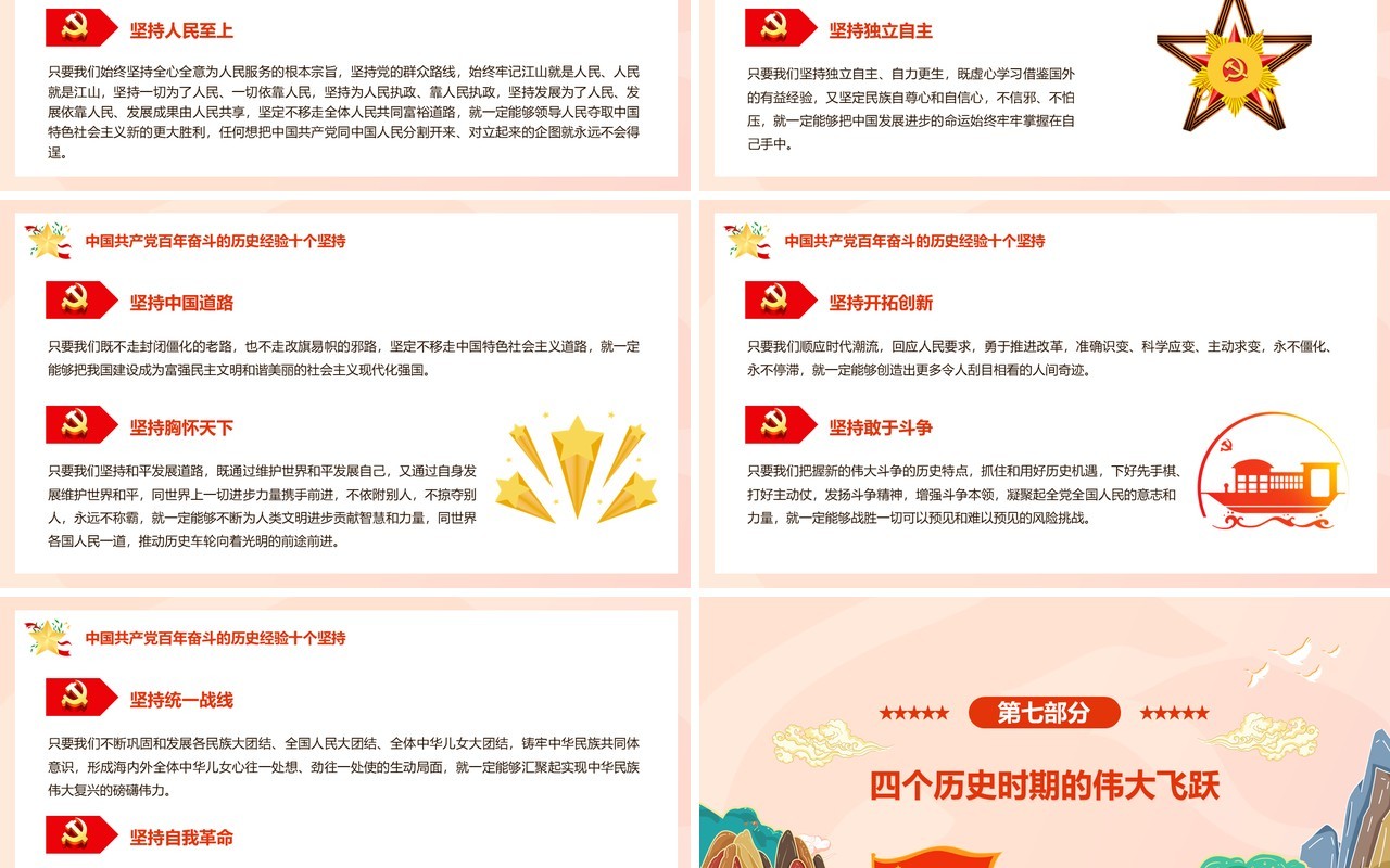百年奋斗重大成就和历史经验的决议PPT模板