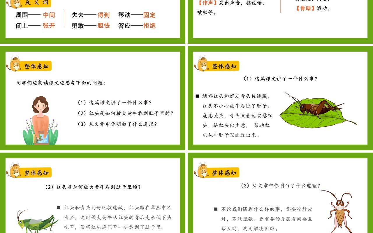 部编版三年级语文上册在牛肚子里旅行课件PPT模板