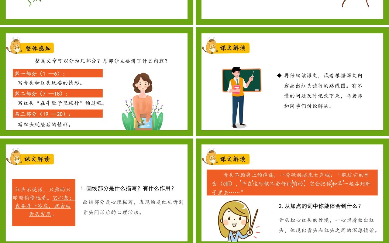部编版三年级语文上册在牛肚子里旅行课件PPT模板