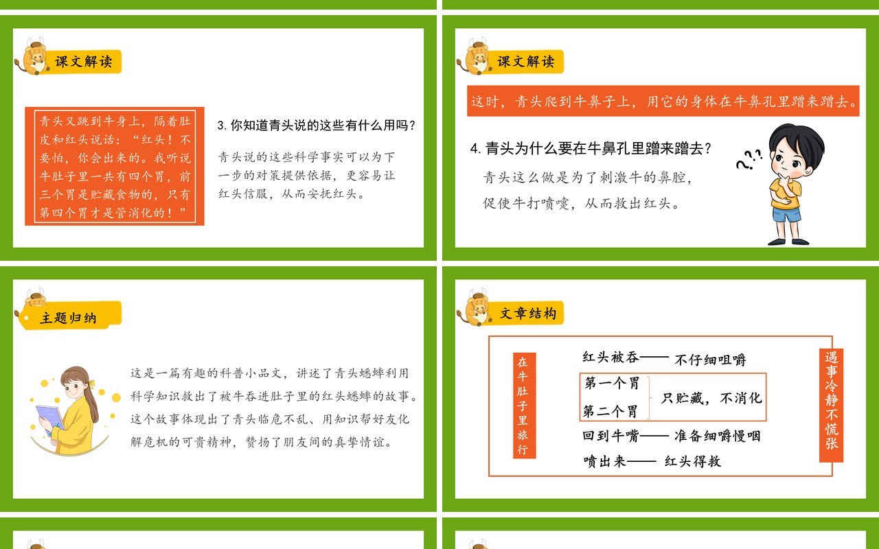 部编版三年级语文上册在牛肚子里旅行课件PPT模板