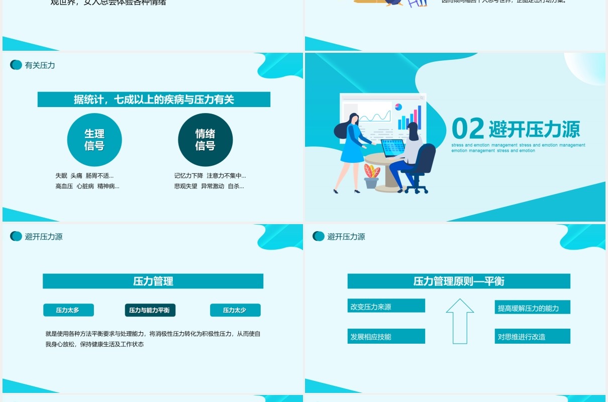公司员工培训职场压力与情绪管理动态PPT模板