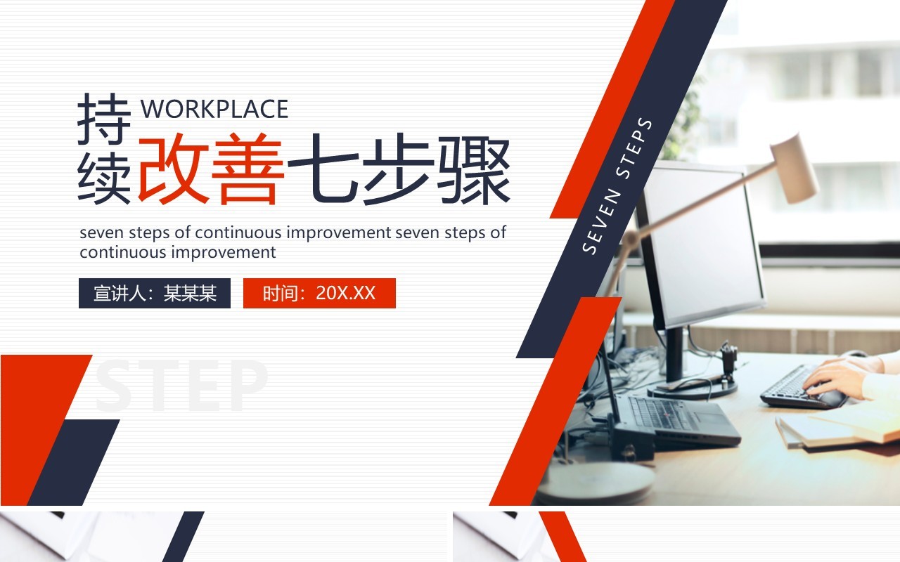 简约持续改善七步骤培训课件动态PPT模板