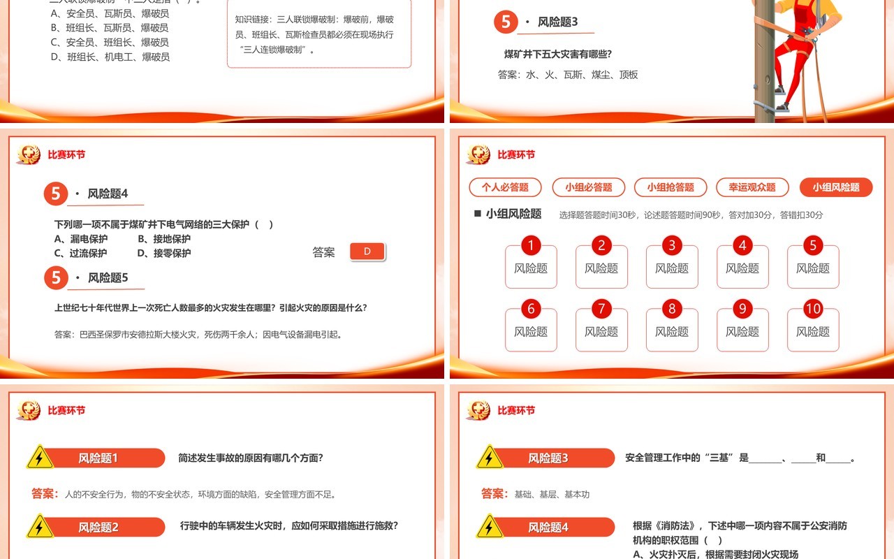 橙色简约安全生产月知识竞赛PPT模板