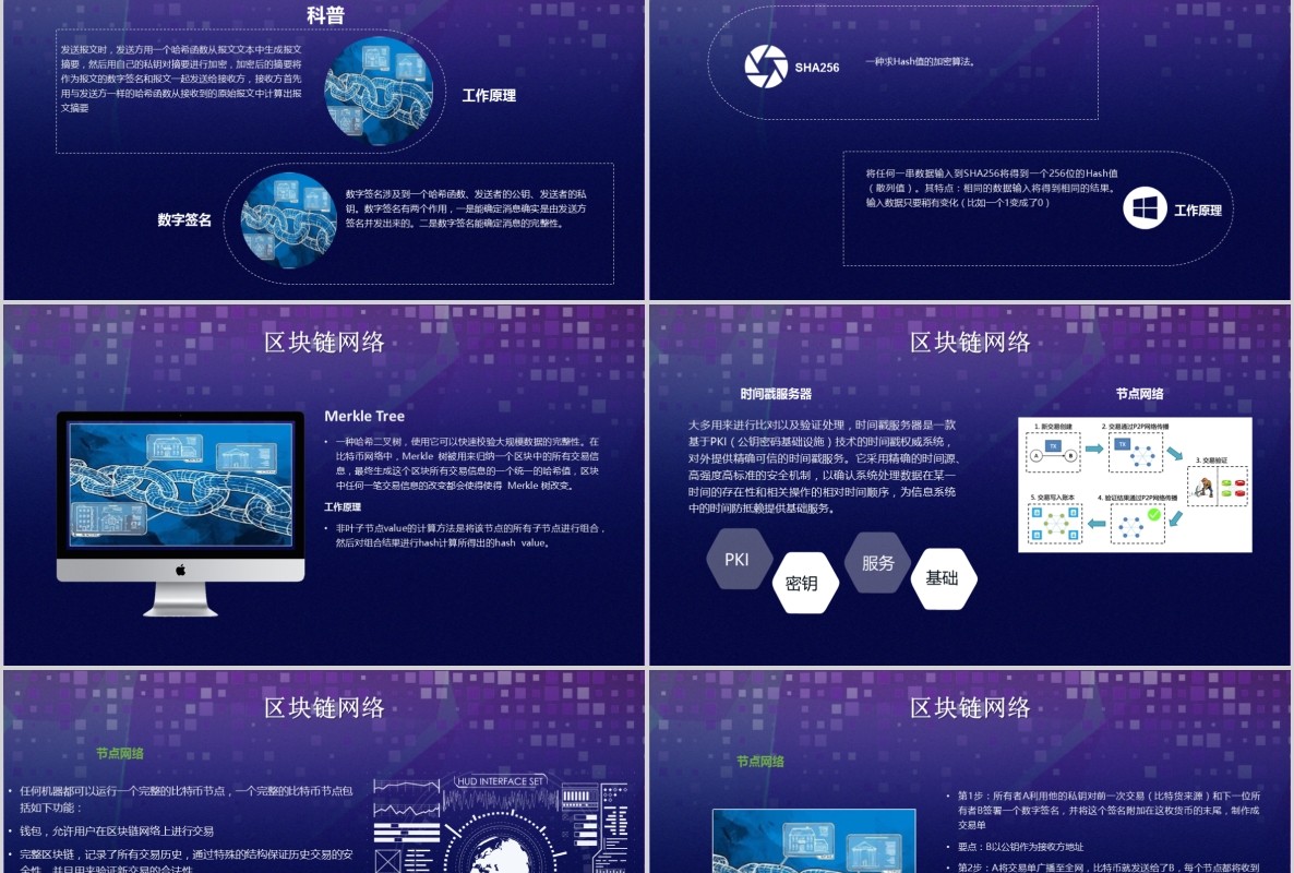 科技创新区块链技术PPT模板40
