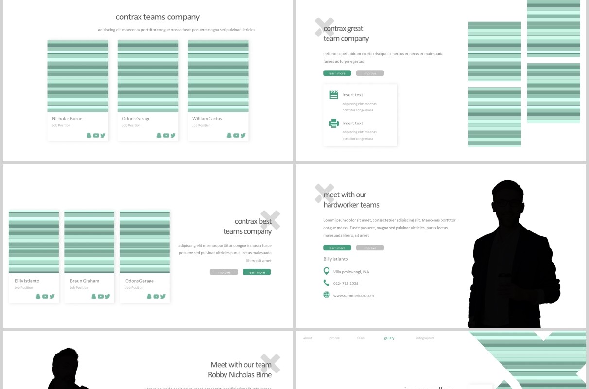 公司简介产品策划项目工作汇报PPT模板版式设计Contrax - Powerpoint Template