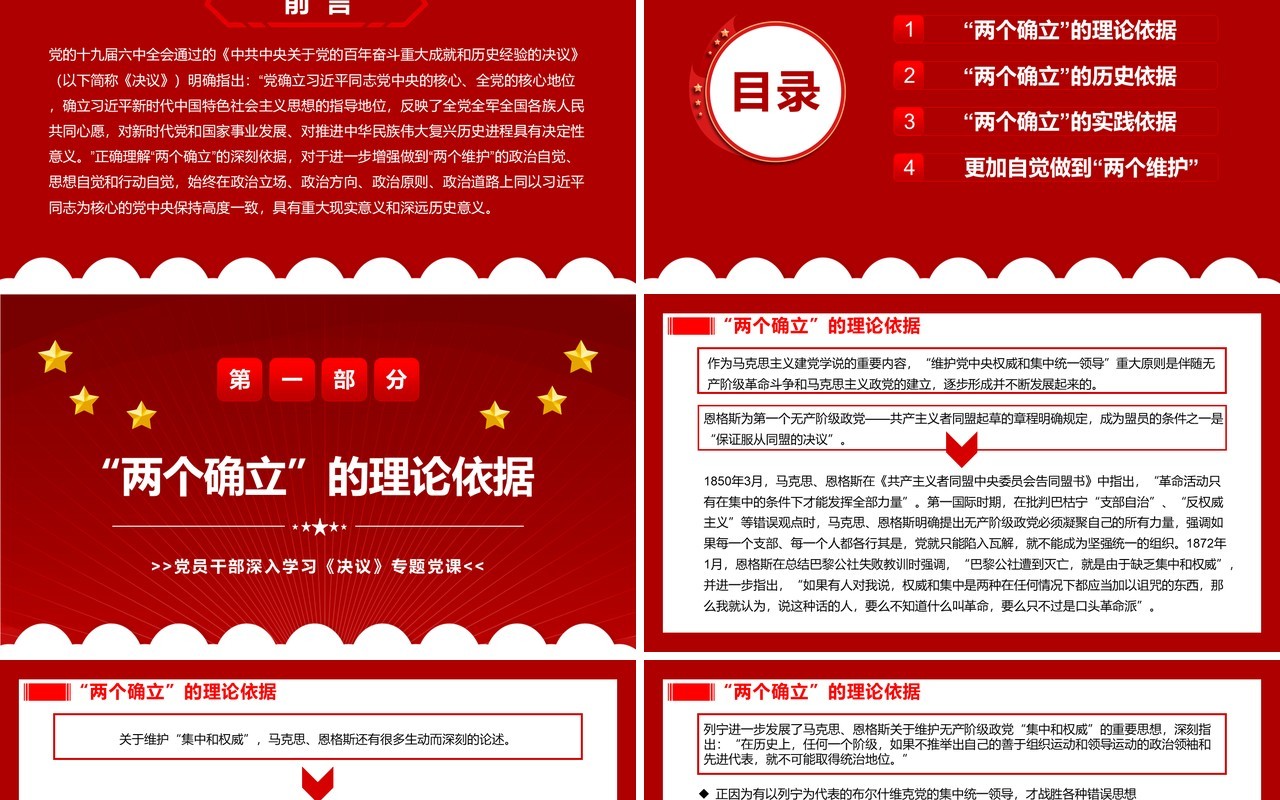 深刻理解两个确立自觉做到两个维护PPT模板