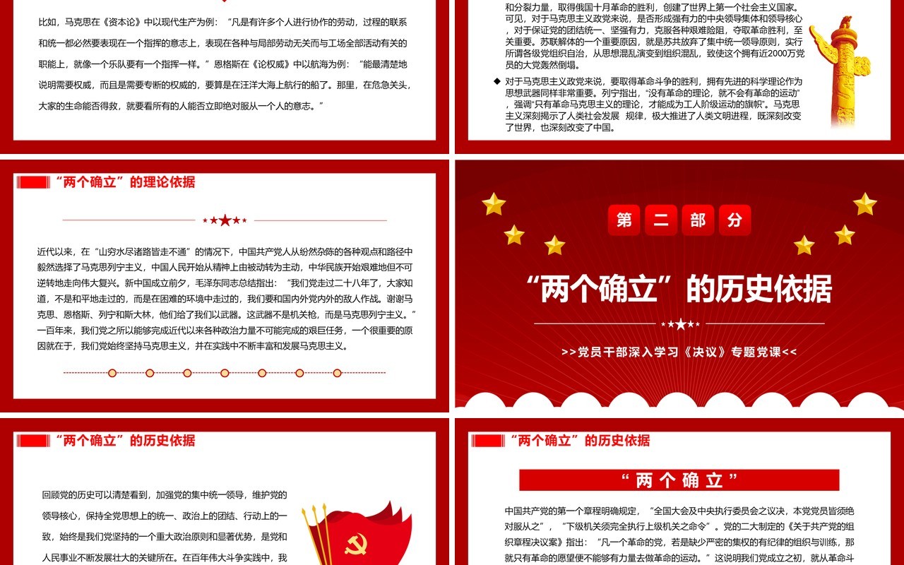深刻理解两个确立自觉做到两个维护PPT模板