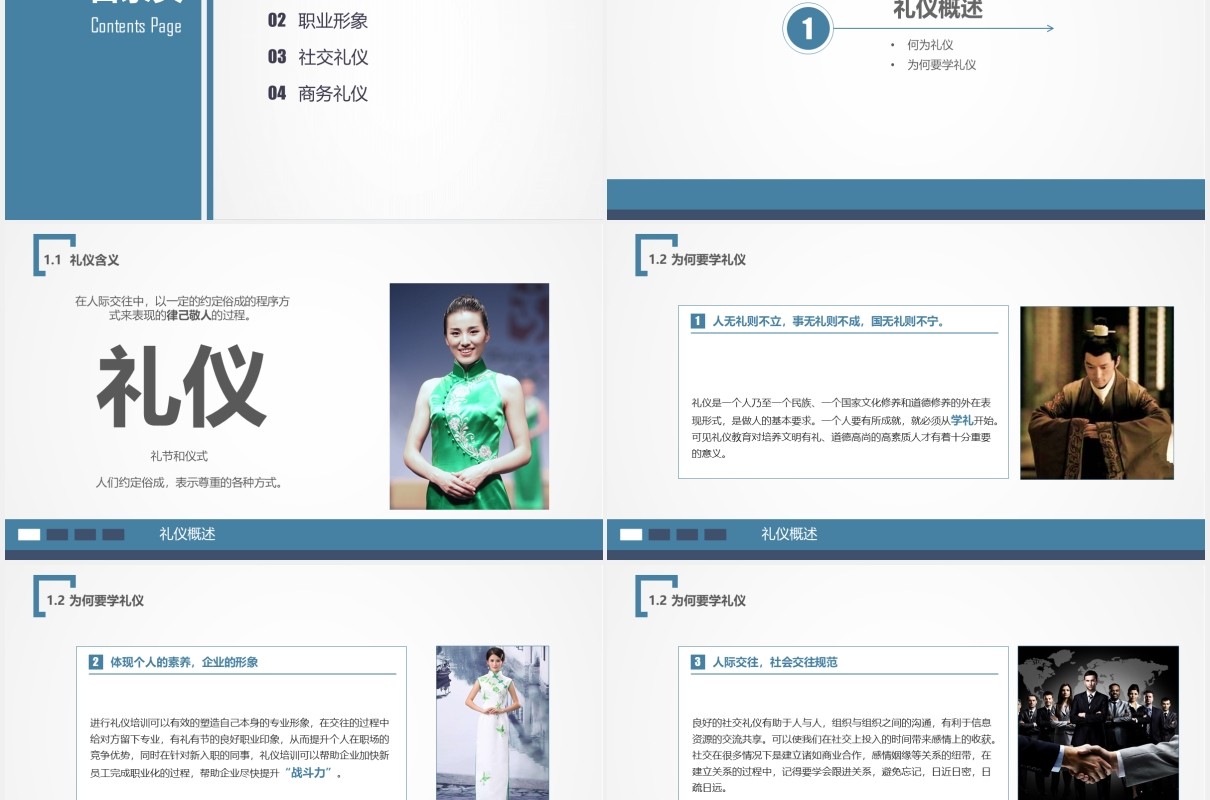 简约实用商务礼仪职业形象培训课件PPT模板