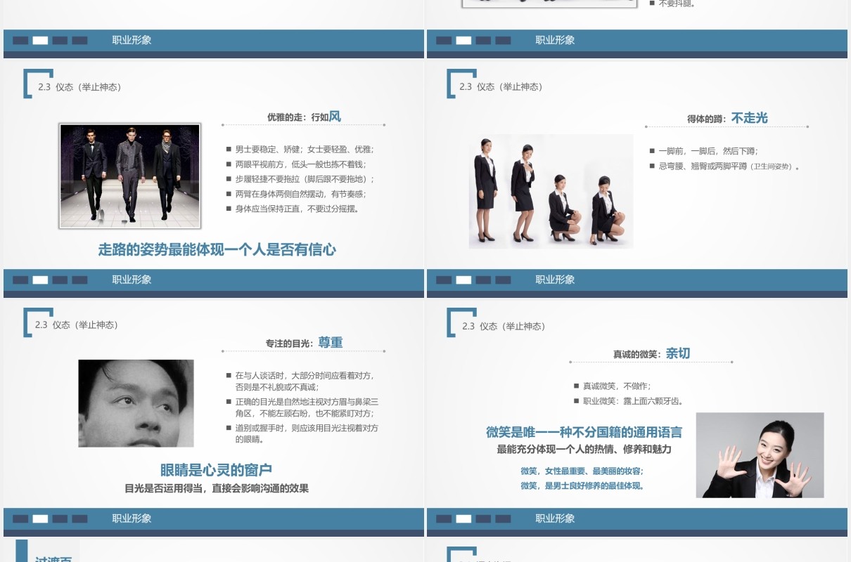 简约实用商务礼仪职业形象培训课件PPT模板