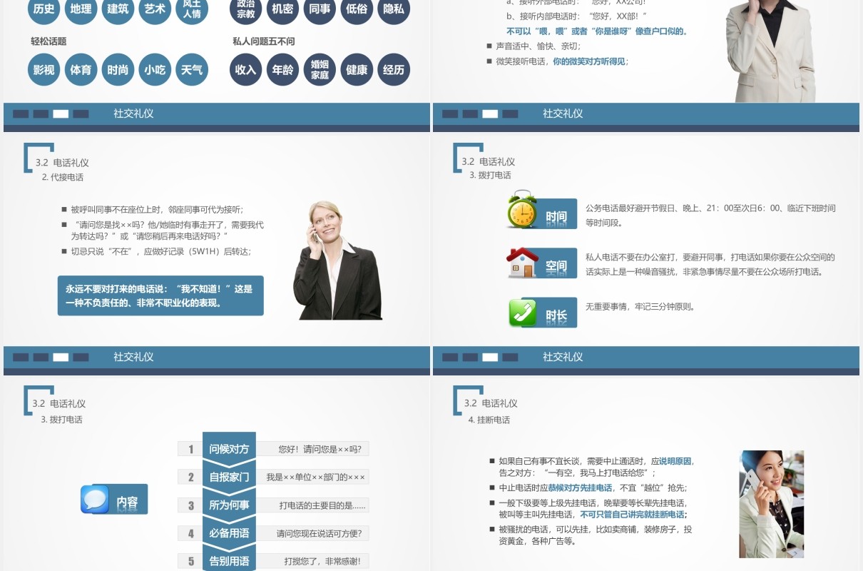 简约实用商务礼仪职业形象培训课件PPT模板