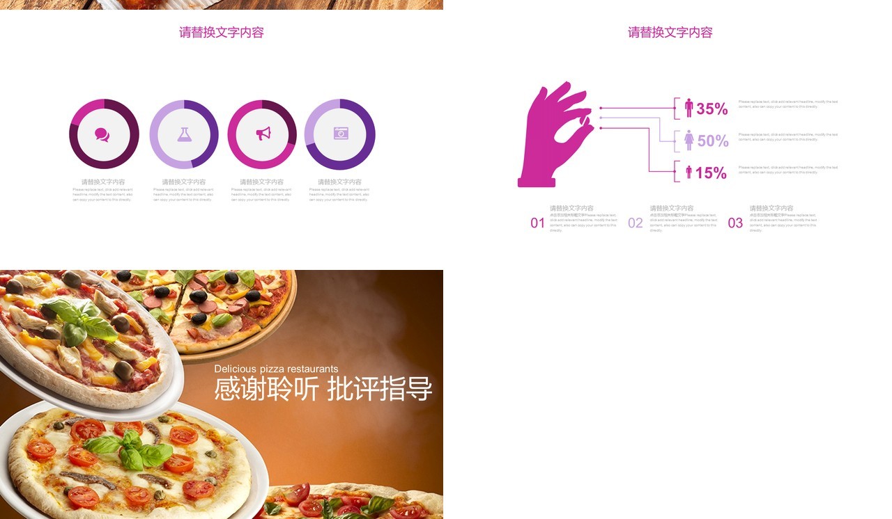 西式披萨餐饮店美食工作报告PPT模板