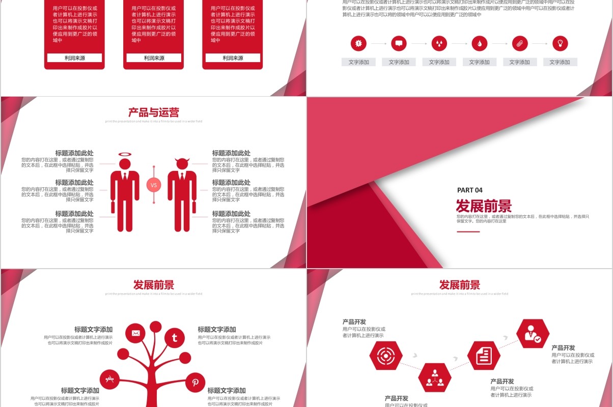 大气创业商业策划项目计划书PPT模板