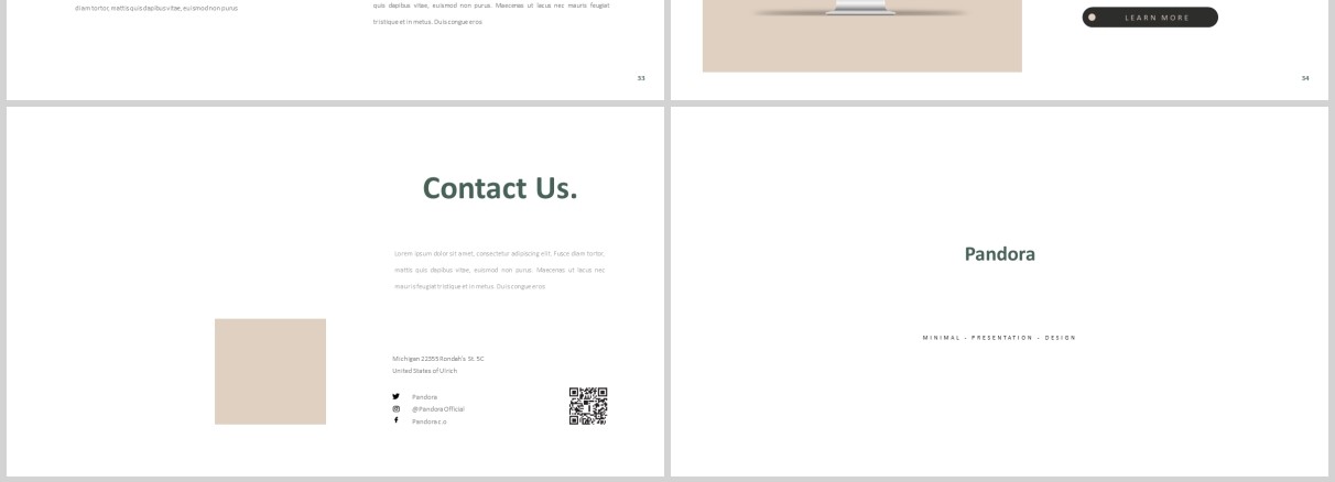 简约图片排版设计PPT模板Pandora Powerpoint