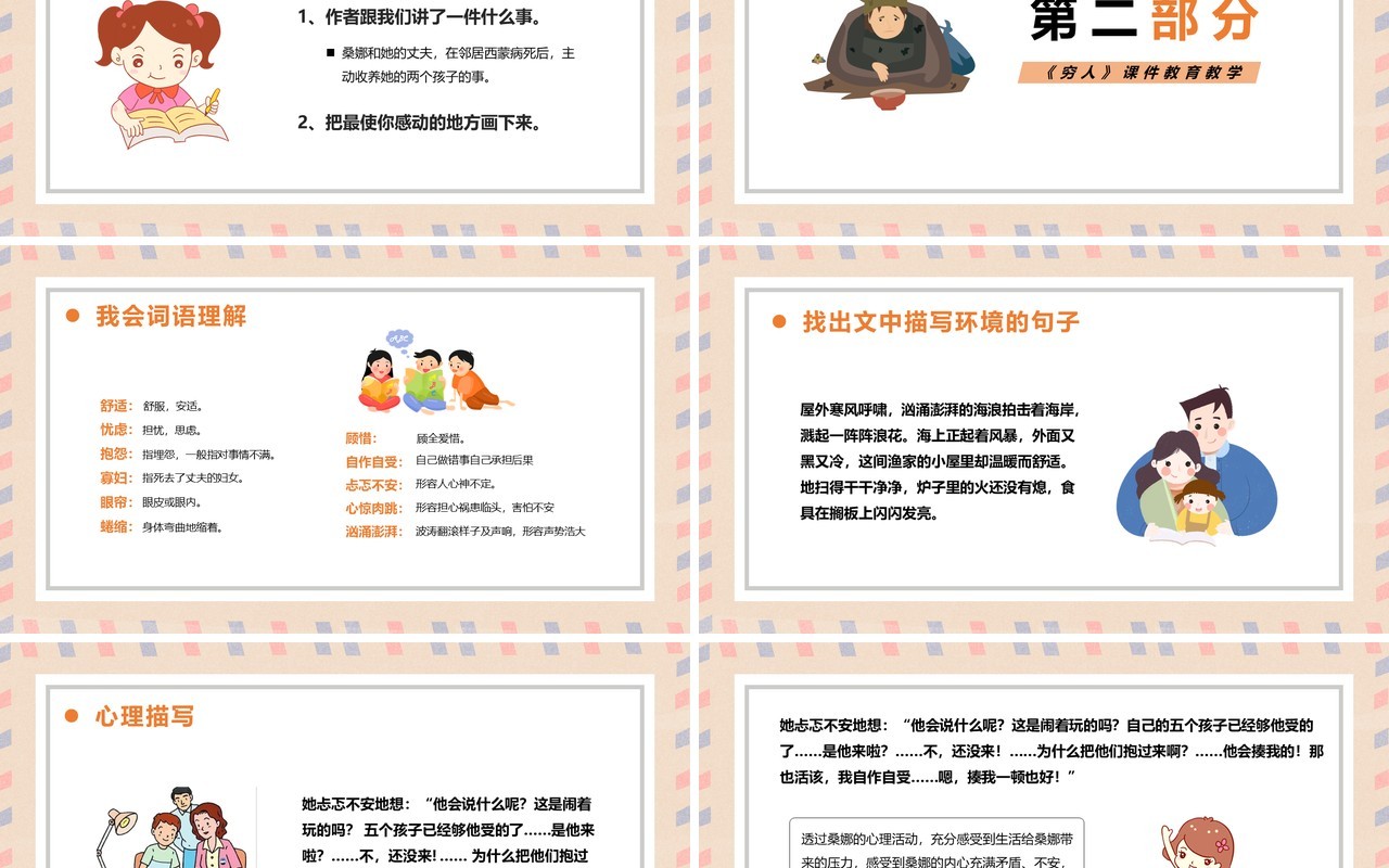 部编版六年级语文上册穷人课件PPT模板