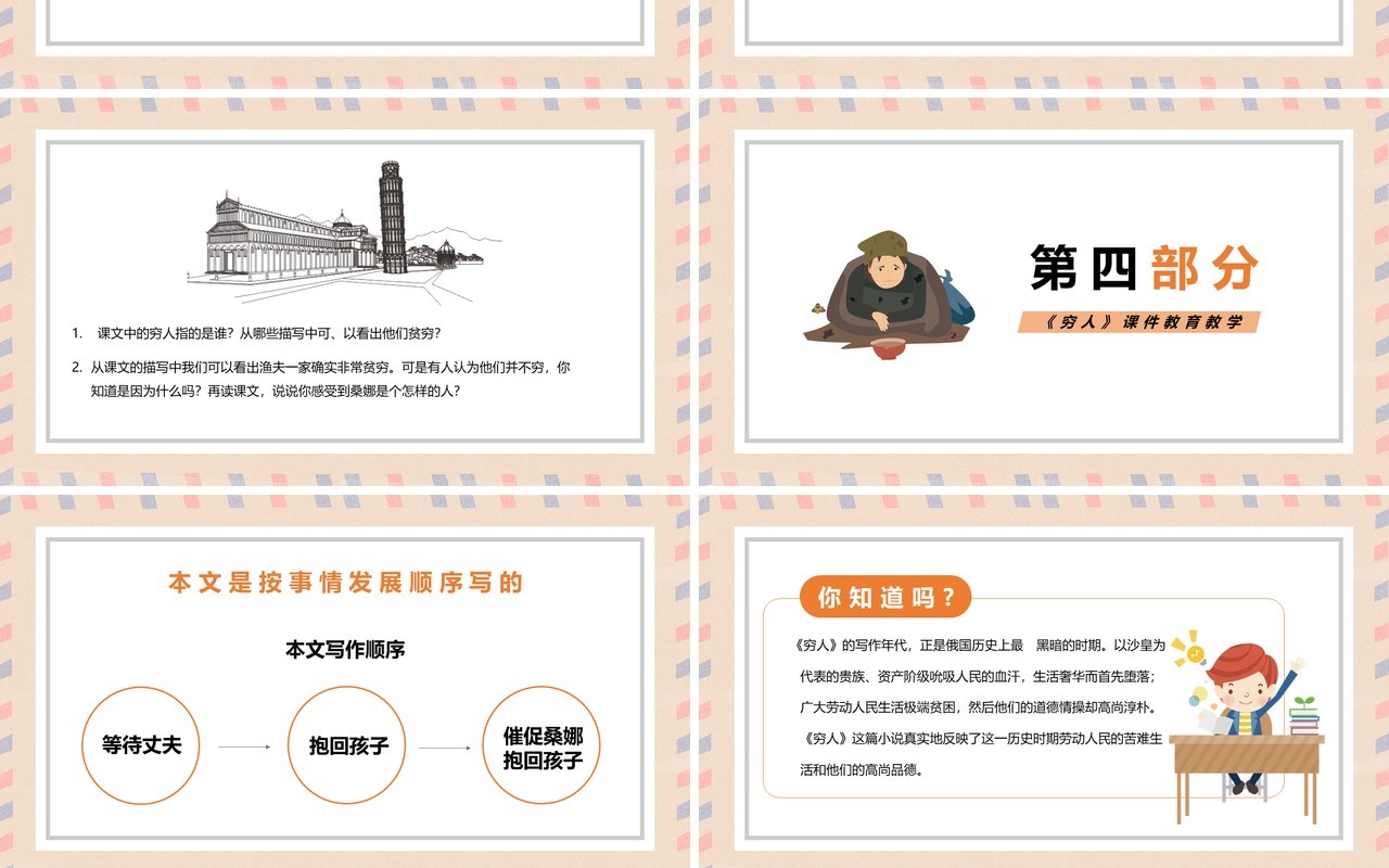 部编版六年级语文上册穷人课件PPT模板