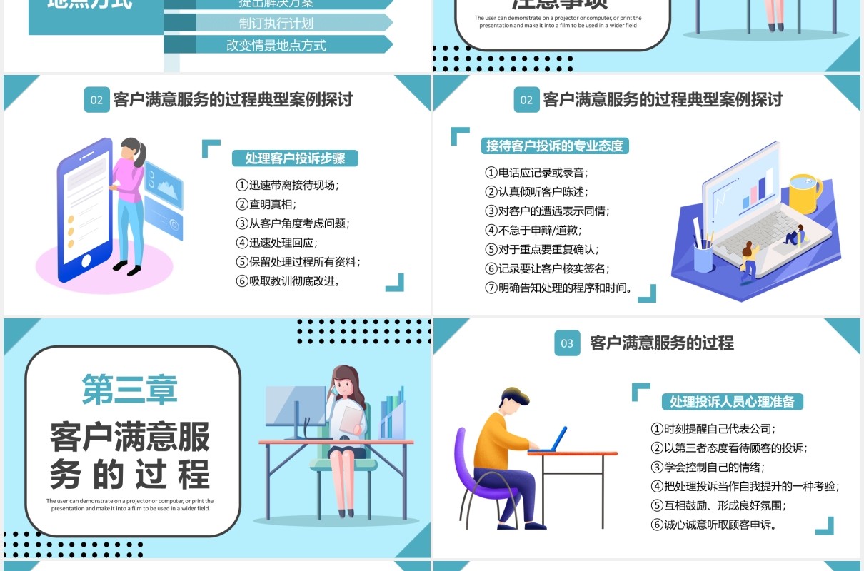 简约客户投诉处理及案例分析公司员工管理培训PPT模板