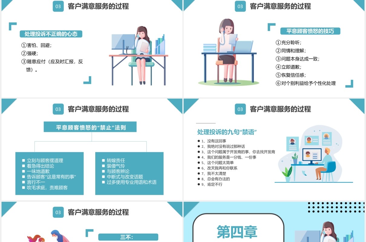 简约客户投诉处理及案例分析公司员工管理培训PPT模板