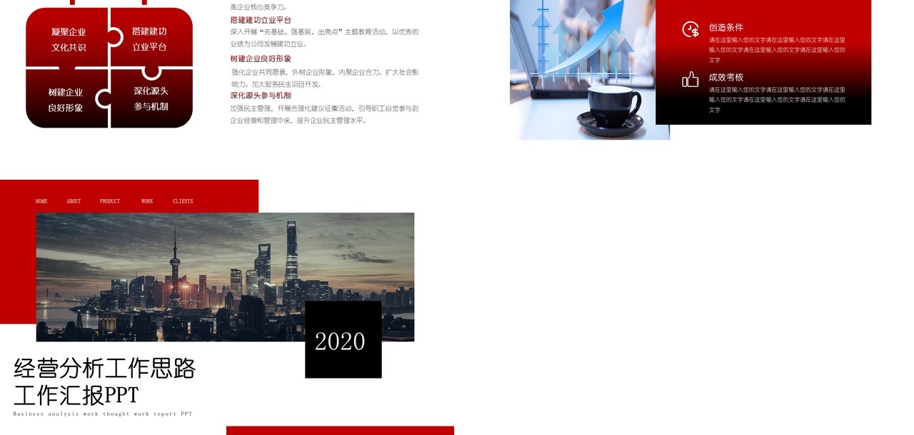 黑红大气商务企业经营分析思路工作总结汇报PPT模板