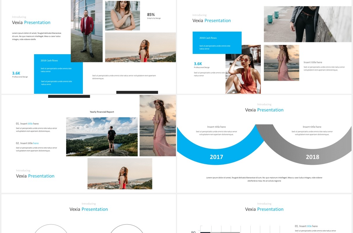 国外图片排版设计PPT模板Vexia Powerpoint Template