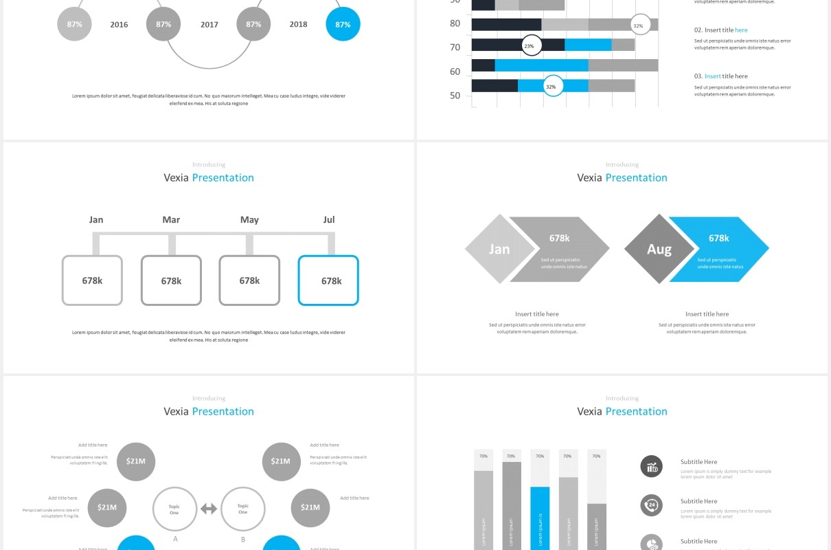 国外图片排版设计PPT模板Vexia Powerpoint Template
