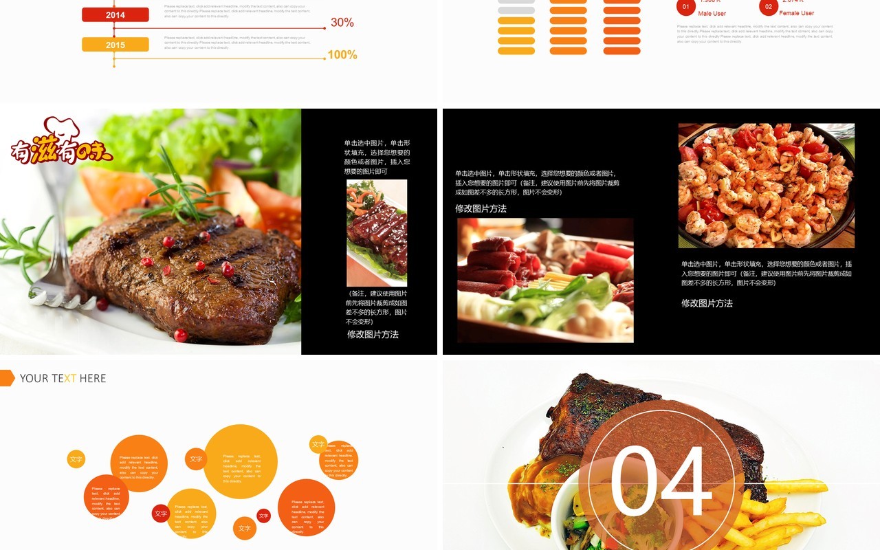 中国美食餐饮文化计划报告宣传PPT模板