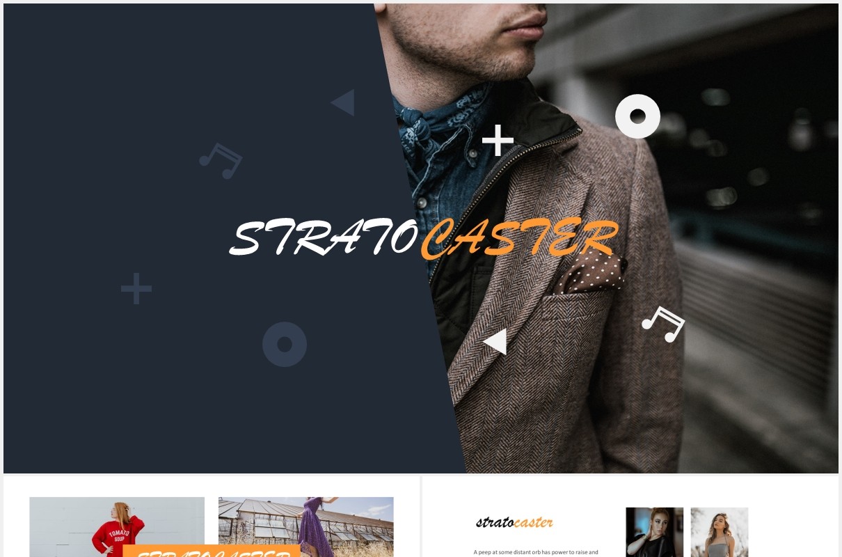 简约国外图片排版信息图表PPT模板Stratocaster Powerpoint Template