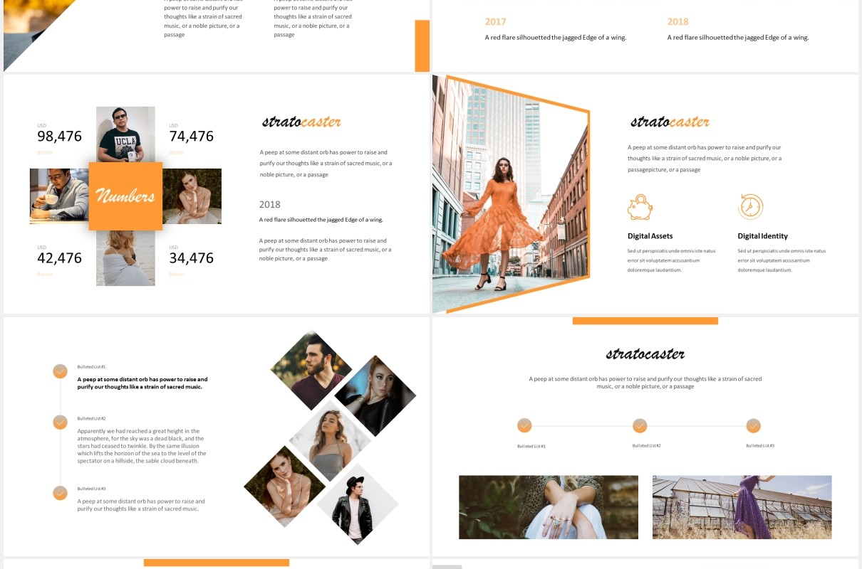 简约国外图片排版信息图表PPT模板Stratocaster Powerpoint Template