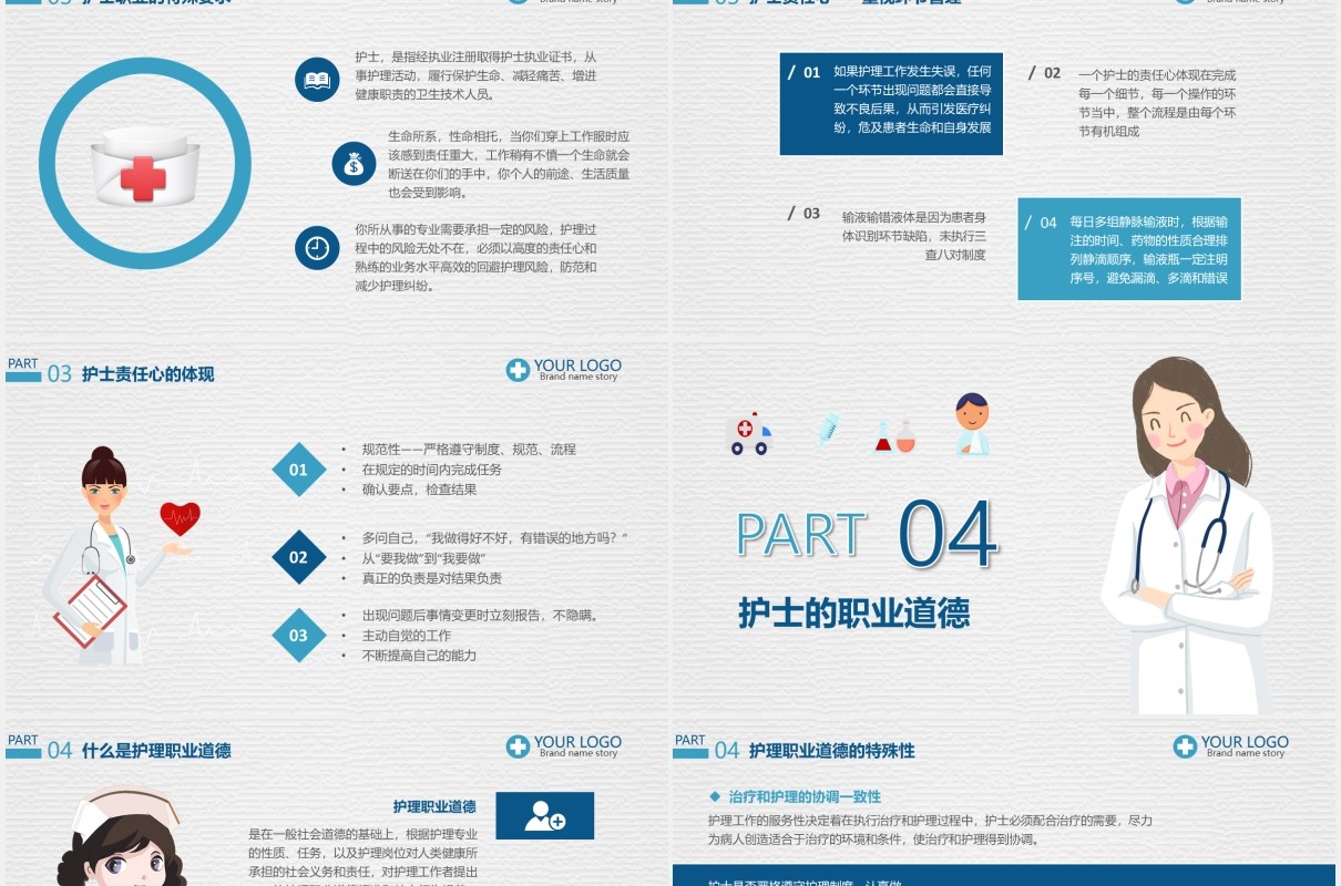 护士岗前培训医院简约PPT模板