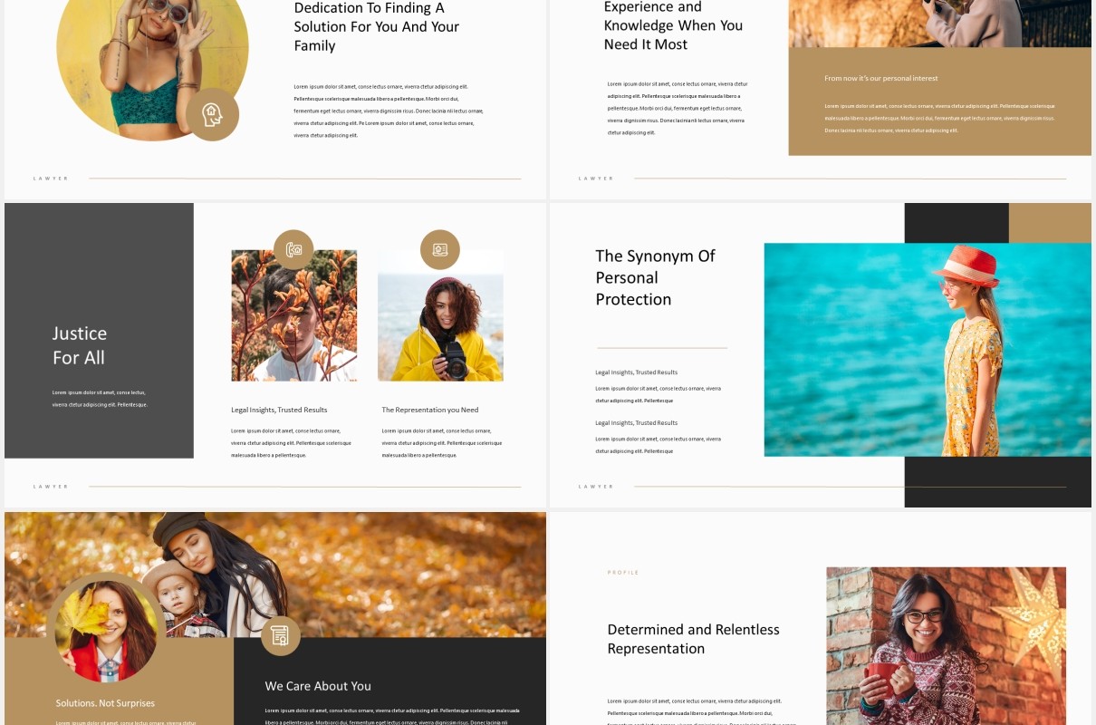 时尚个人简历展示PPT模板lawyer elegant cv powerpoint template