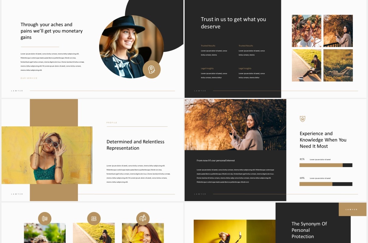 时尚个人简历展示PPT模板lawyer elegant cv powerpoint template