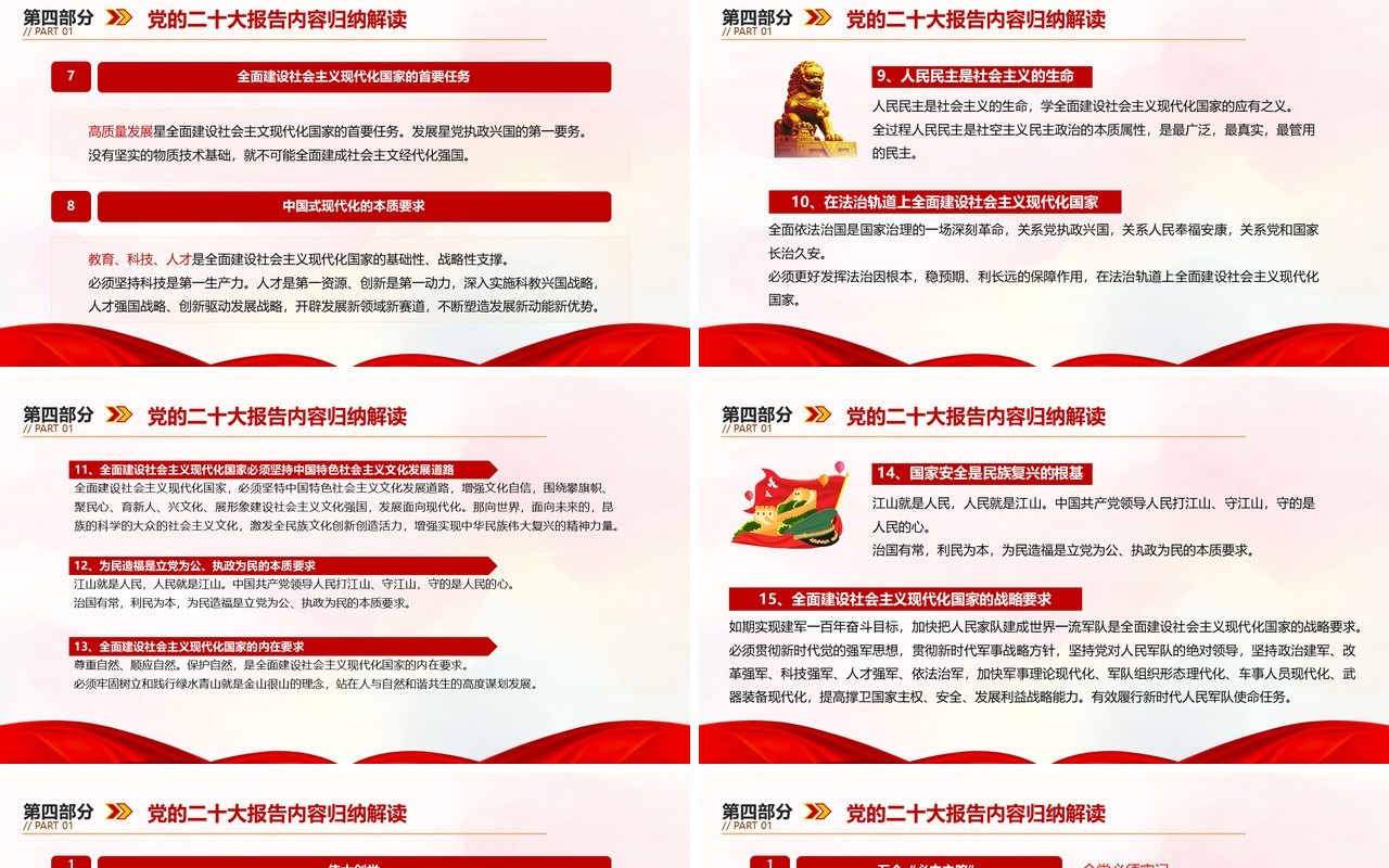 红色党政风中国共产党章程介绍PPT模板