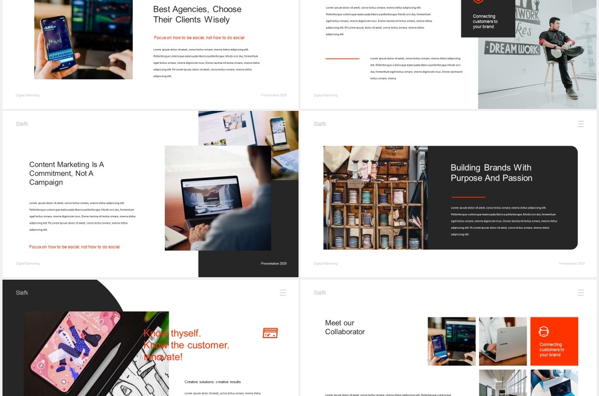 商务企业数字营销PPT模板slafk digital marketing powerpoint template